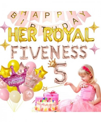 Her Royal Fiveness Birthday Decorations 5th Birthday Decorations Girl Princess Theme Birthday Party Decorations for 5 Year Ol...