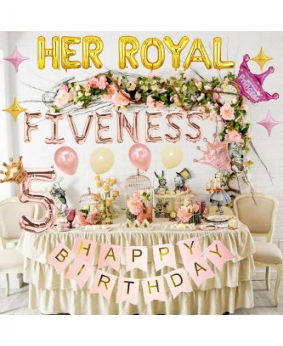 Her Royal Fiveness Birthday Decorations 5th Birthday Decorations Girl Princess Theme Birthday Party Decorations for 5 Year Ol...