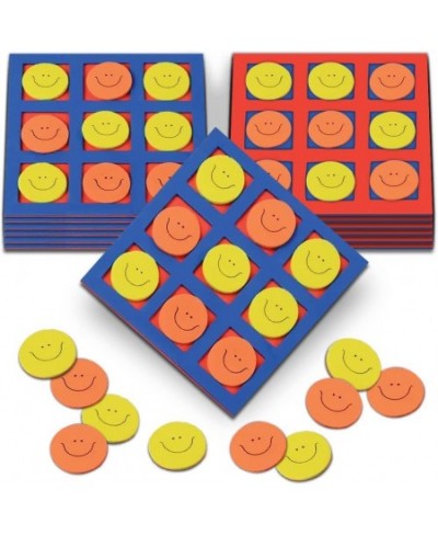 Foam Smile Face Tic-Tac-Toe Mini Board Games for Kids Set of 12 5” x 5’” Foam Boards and Tokens Birthday Party Favors Goodie ...