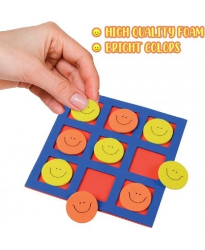 Foam Smile Face Tic-Tac-Toe Mini Board Games for Kids Set of 12 5” x 5’” Foam Boards and Tokens Birthday Party Favors Goodie ...