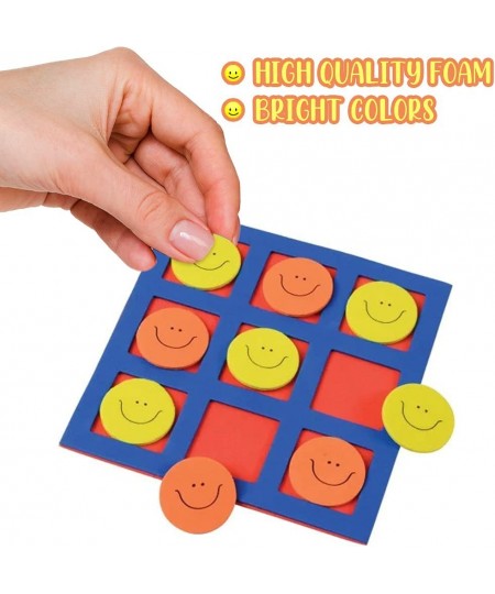 Foam Smile Face Tic-Tac-Toe Mini Board Games for Kids Set of 12 5” x 5’” Foam Boards and Tokens Birthday Party Favors Goodie ...