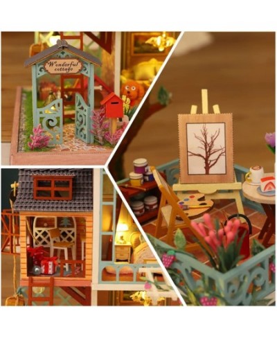 DIY Miniature Dollhouse Kit with Furniture Miniature House 3D Wooden Dollhouse Kit 1:24 Scale Miniature Dolls House Kit with ...