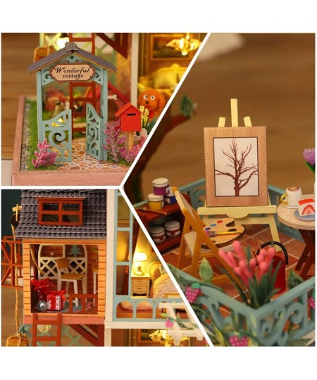 DIY Miniature Dollhouse Kit with Furniture Miniature House 3D Wooden Dollhouse Kit 1:24 Scale Miniature Dolls House Kit with ...