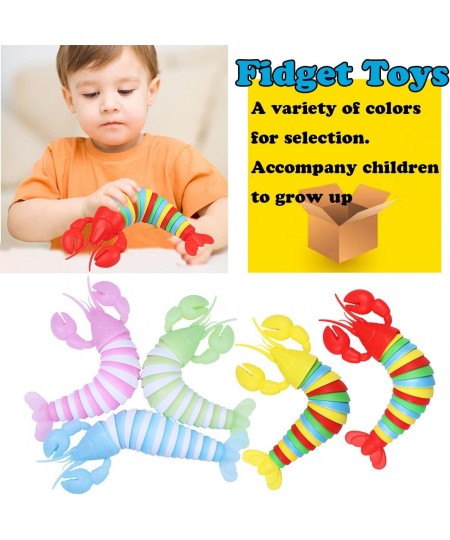 Fidget Lobster 3D Printed Articulated Sensory Lobster Fidget Toy Rainbow Caterpillar Fidget Toys for Children Stress-Relief T...