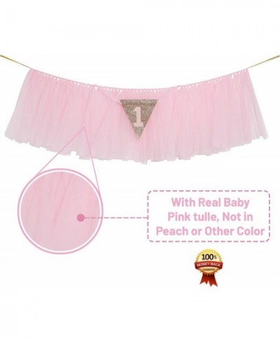 1st Birthday Girl Decoration High Chair Tutu Skirt Banner No.1 - Cake Smash 1st Birthday Decorations for Baby Girls - First B...