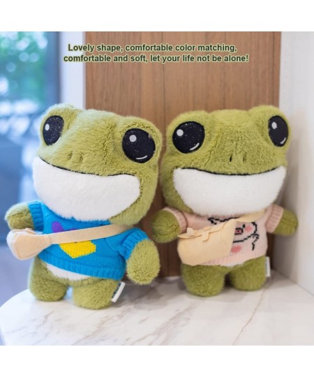 11.8 Inch Stuffed Frog Plush Animal Doll Toy Super Cute Green Frog Stuffed Animal Plush Toy Frog Plushie with Sweater Clothes...