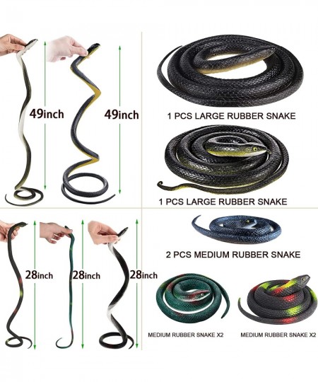 8 Pieces Realistic Rubber Snakes Fake Toy Snakes That Look Real Plastic Snakes for Garden Props to Keep Birds Away $32.58 - G...