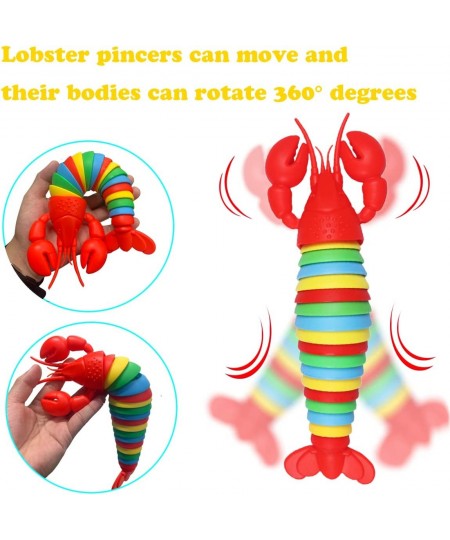 Fidget Lobster 3D Printed Articulated Sensory Lobster Fidget Toy Rainbow Caterpillar Fidget Toys for Children Stress-Relief T...