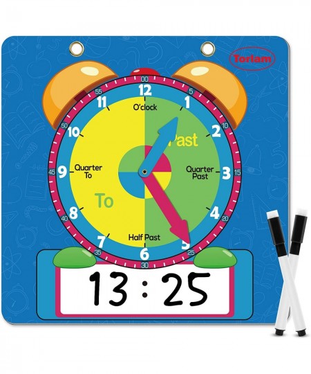 Magnetic Writable Dry Erase Learning Clock | Clock for Kids Learning to Tell Time | Large 12" Demonstration Teaching Time Pra...