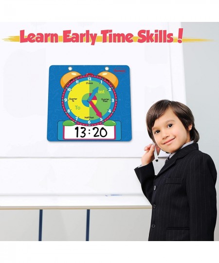 Magnetic Writable Dry Erase Learning Clock | Clock for Kids Learning to Tell Time | Large 12" Demonstration Teaching Time Pra...