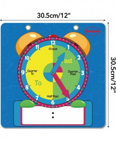 Magnetic Writable Dry Erase Learning Clock | Clock for Kids Learning to Tell Time | Large 12" Demonstration Teaching Time Pra...