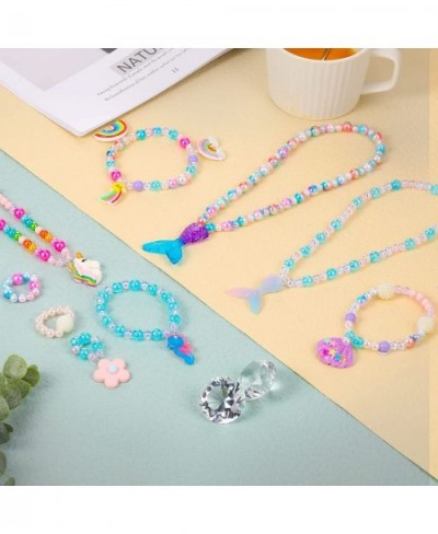 540 Pieces Unicorn Mermaid DIY Bead Jewelry Making Kit for Girls Rainbow Shell Necklace Bracelet Craft Art for Kids Unicorn M...