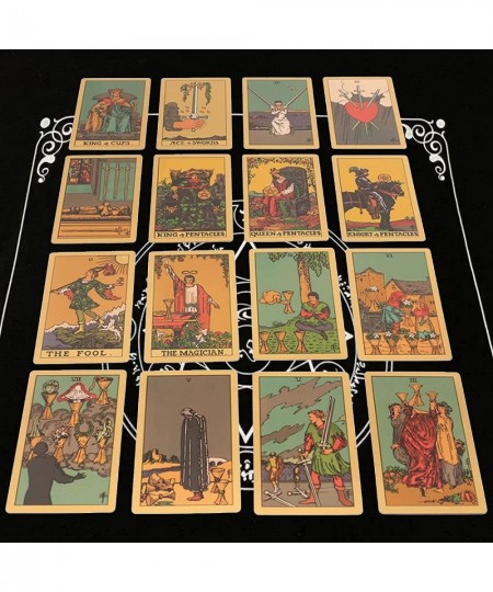 Classic Tarot Deck with Guidebook PVC Holographic Waterproof Gold Foil 78 Tarot Deck Set Fortune Telling Game for Beginners&E...