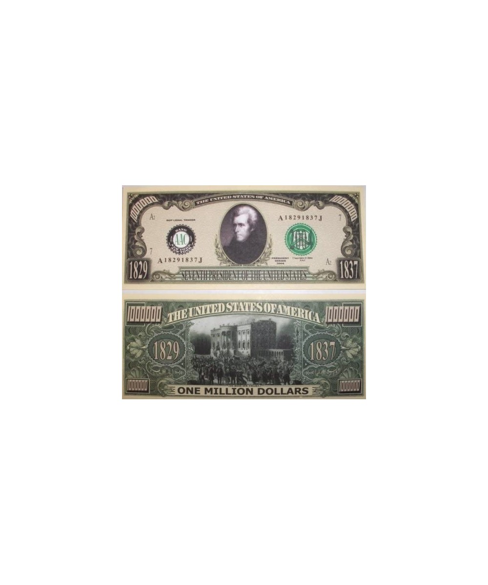 Andrew Jackson Million Dollar Bill in Banknote Protector $15.51 - Gags & Practical Joke Toys