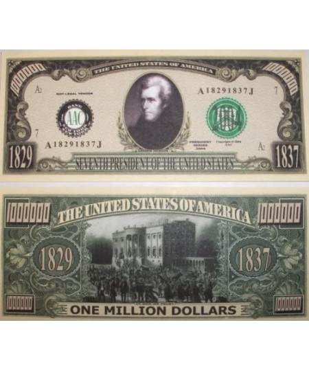 Andrew Jackson Million Dollar Bill in Banknote Protector $15.51 - Gags & Practical Joke Toys