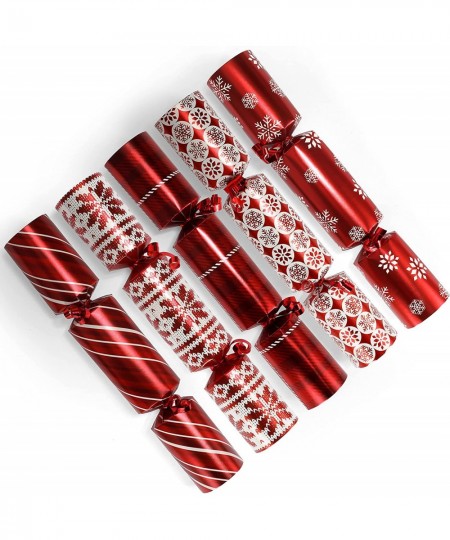 10 Pack Christmas Party Favor Non-Snap Red Deluxe Snowflake Design Party Table Favors with Holiday Party Favor Supplies for K...