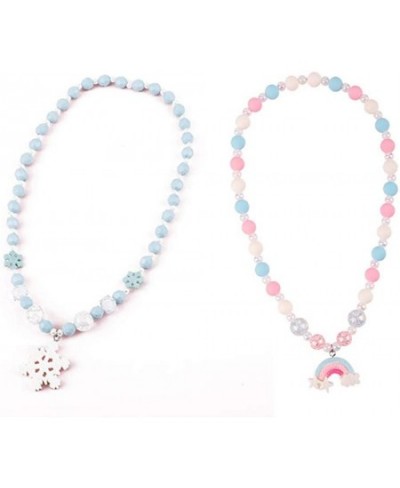 Cartoon Candy Color Bead Ball Choker Rainbow Snowflake Charm Pendant Necklaces for Boys Girls Delicate Jewelry $16.73 - Kids'...