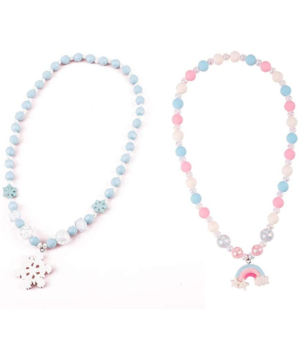 Cartoon Candy Color Bead Ball Choker Rainbow Snowflake Charm Pendant Necklaces for Boys Girls Delicate Jewelry $16.73 - Kids'...