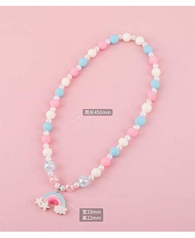 Cartoon Candy Color Bead Ball Choker Rainbow Snowflake Charm Pendant Necklaces for Boys Girls Delicate Jewelry $16.73 - Kids'...