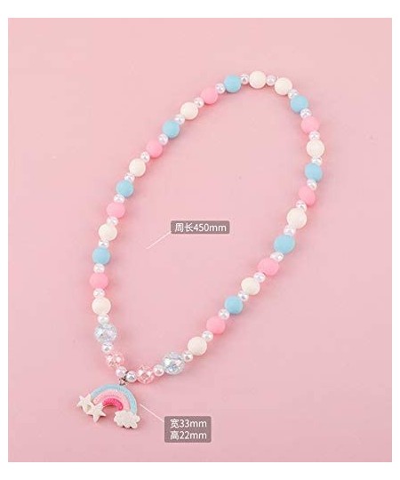 Cartoon Candy Color Bead Ball Choker Rainbow Snowflake Charm Pendant Necklaces for Boys Girls Delicate Jewelry $16.73 - Kids'...