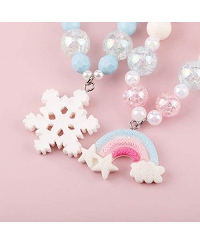 Cartoon Candy Color Bead Ball Choker Rainbow Snowflake Charm Pendant Necklaces for Boys Girls Delicate Jewelry $16.73 - Kids'...