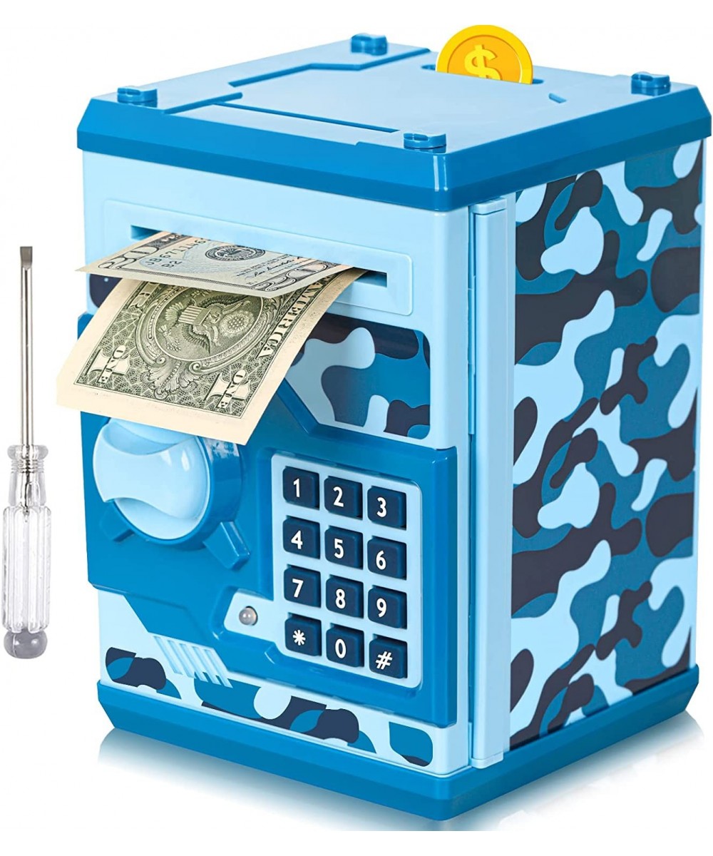 ATM Piggy Bank for Boys Girls Mini ATM Coin Bank Money Saving Box with Password Kids Safe Money Jar for Adults with Auto Grab...