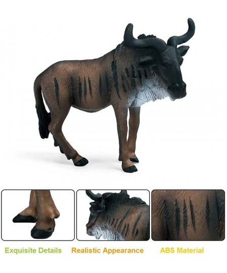 Animal Figures Realistic Plastic Small African Wildebeest Animal Action Model Science Project Learning Educational Toys Birth...