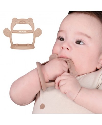 Anti-Dropping Silicone Baby Wrist Teether Soothing Pacifier for Infants 3+ Months Babies Pack of 1 Made in Korea (Bear-Cozy B...