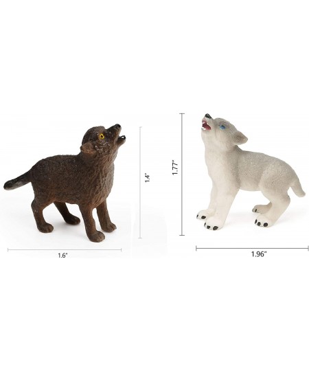 9pcs Wolf Toy Figurines Wolf Animals Figures for Kids Wolf Toy Playset Cake Toppers Decoration $39.31 - Play Figure Playsets