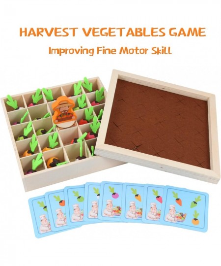 Montessori Wooden Educational Toys: Carrot Harvest Learning Game for Toddlers 2 3 4 Years Old Boys Girls Shape Color Sorting ...