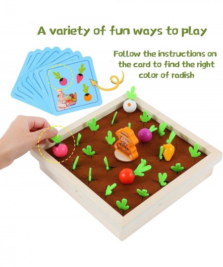 Montessori Wooden Educational Toys: Carrot Harvest Learning Game for Toddlers 2 3 4 Years Old Boys Girls Shape Color Sorting ...