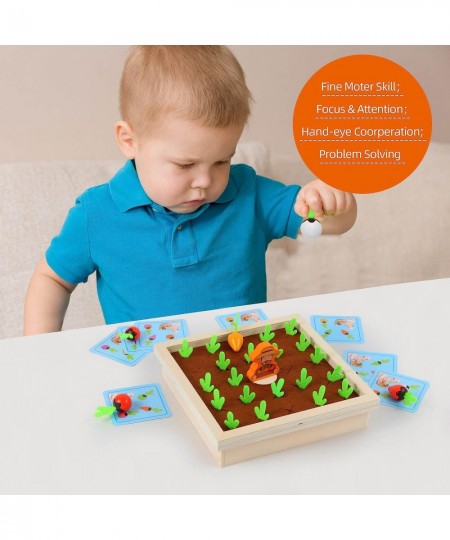 Montessori Wooden Educational Toys: Carrot Harvest Learning Game for Toddlers 2 3 4 Years Old Boys Girls Shape Color Sorting ...