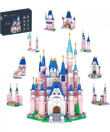 Pink Girls Princess Castle 8 in 1 Building Blocks Toys 596 PCS Compatible with Lego Friends Disney Creative Building Kit Toys...