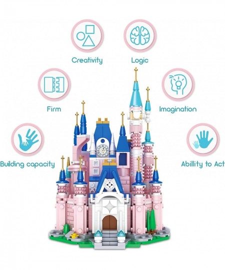 Pink Girls Princess Castle 8 in 1 Building Blocks Toys 596 PCS Compatible with Lego Friends Disney Creative Building Kit Toys...