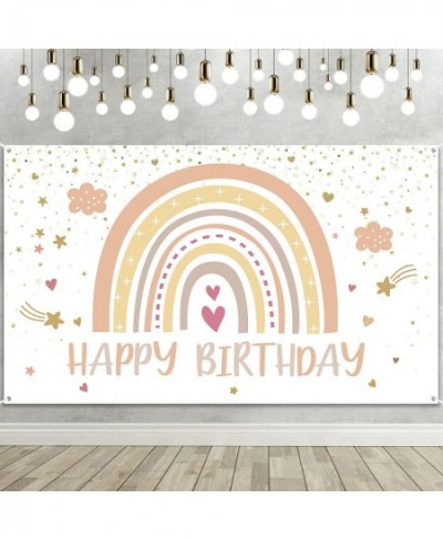 Rainbow Boho Party Decorations Boho Rainbow Birthday Backdrop Boho Happy 1st Birthday Party Supplies Decorations Photo Prop f...