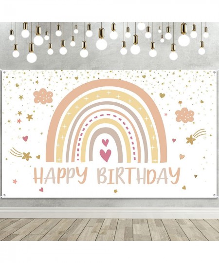 Rainbow Boho Party Decorations Boho Rainbow Birthday Backdrop Boho Happy 1st Birthday Party Supplies Decorations Photo Prop f...