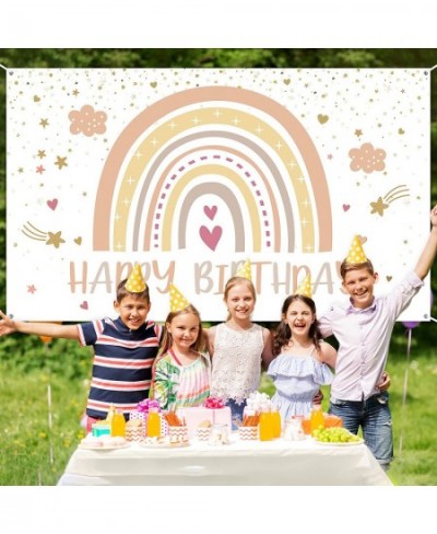 Rainbow Boho Party Decorations Boho Rainbow Birthday Backdrop Boho Happy 1st Birthday Party Supplies Decorations Photo Prop f...