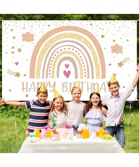 Rainbow Boho Party Decorations Boho Rainbow Birthday Backdrop Boho Happy 1st Birthday Party Supplies Decorations Photo Prop f...