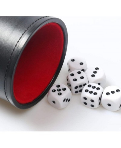 Felt Lined PU Leather Dice Cup Set with 6 Dot Dices (Black Pack of 1) $16.92 - Game Accessories