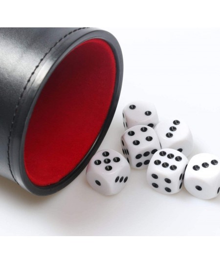 Felt Lined PU Leather Dice Cup Set with 6 Dot Dices (Black Pack of 1) $16.92 - Game Accessories