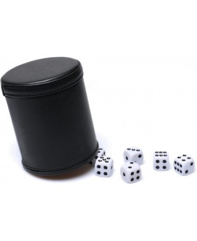 Felt Lined PU Leather Dice Cup Set with 6 Dot Dices (Black Pack of 1) $16.92 - Game Accessories