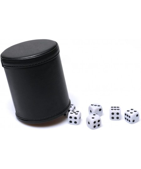 Felt Lined PU Leather Dice Cup Set with 6 Dot Dices (Black Pack of 1) $16.92 - Game Accessories