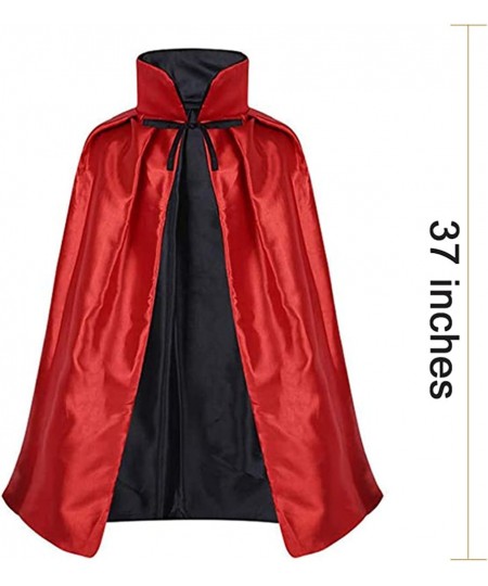 Vampire Cloak Reversible Kids Halloween Cape Wizard Costume Accessories Stand-Up Collar Witch Capes for Halloween Themed Part...