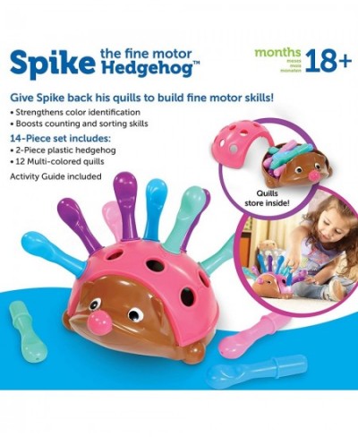 Spike The Fine Motor Hedgehog Pink - 14 Pieces Ages 18+ months Fine Motor and Sensory Toy Educational Toys for Toddlers Monte...