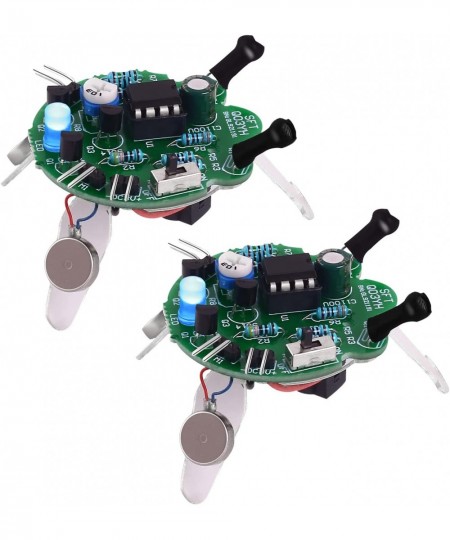 2 Pack Photosensitive Mobile Robot Electronic Soldering DIY Kits Funny Firefly Flash Toys Adults STEM Practice Science Projec...