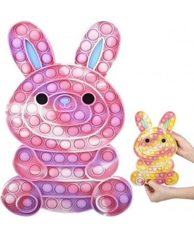 Easter Bunny Jumbo Pop it Fidget Toy 1 Piece 11 Inch Fidget Popper for Fun Stress Relief Easter Egg Hunt Toy Easter Basket St...