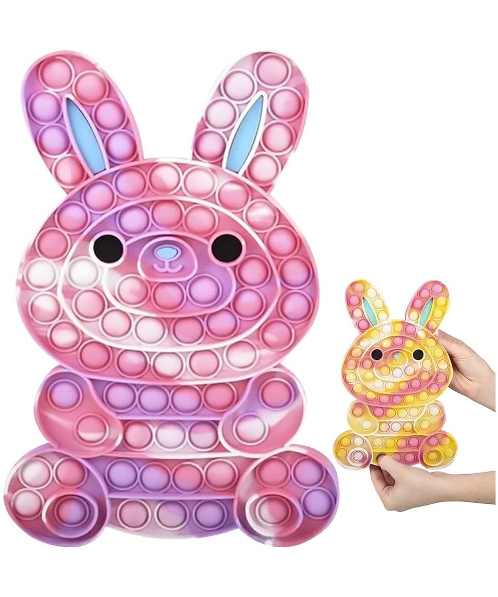 Easter Bunny Jumbo Pop it Fidget Toy 1 Piece 11 Inch Fidget Popper for Fun Stress Relief Easter Egg Hunt Toy Easter Basket St...