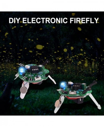 2 Pack Photosensitive Mobile Robot Electronic Soldering DIY Kits Funny Firefly Flash Toys Adults STEM Practice Science Projec...