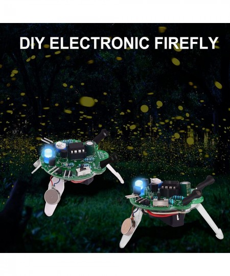 2 Pack Photosensitive Mobile Robot Electronic Soldering DIY Kits Funny Firefly Flash Toys Adults STEM Practice Science Projec...