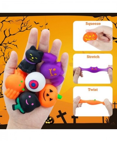 40 Pcs Halloween Mochi Squishy Toys Kawaii Cute Relief Toys for Halloween Party Favors Pumpkin Spider Squishies Halloween Toy...